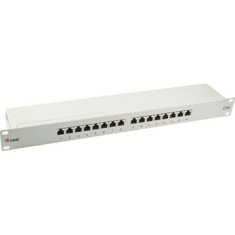 Equip Patchpanel 16x RJ45 Cat5e 19` FTP 1HE hellgrau