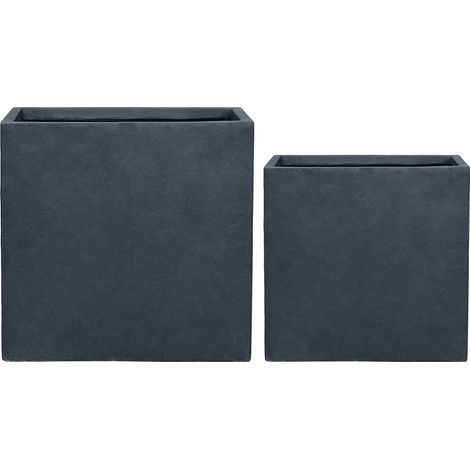 Provencelia Alpha Pflanzgefäß Beton 60x25 x H 60 cm Dunkelgrau — Pflanzkübel groß frostbeständig handgefertigt recycelter Faserbeton Blumentopf Garten Terrasse Balkon (1/5)