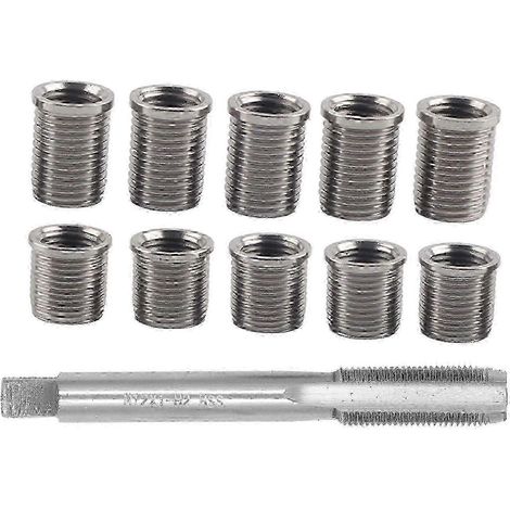 Kit de visserie pour la réparation du filetage des bougies d'allumage comprenant une vis M10x1.0 et un taraud M12x1.0 avec accessoires automobiles (1/4)