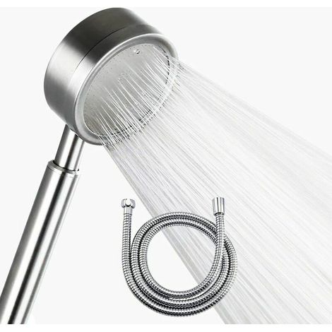 luck88 Pressure Shower Head, 304 Stainless Steel and 1.5m Shower Hose, Water Saving Shower Head, Bathroom Shower Head (Shower Head + 1.5m Hose) (1/5)