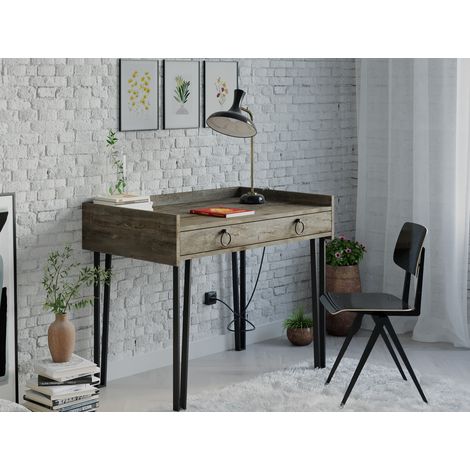 Scrivania 100x81,5h caffè scuro con un cassetto - Zurigo