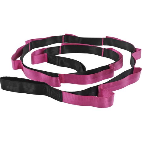 Sangle Élastique Yoga Nylon pour Pilates, Fitness à Domicile et Étirement - Rouge Rose (1/5)