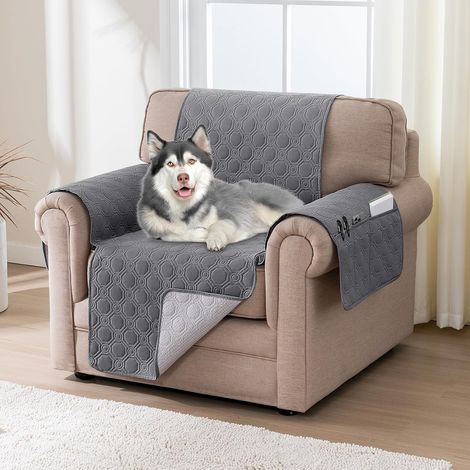 Housse de Canapé 100% Imperméable 1 Place, Housse Canapé,Protection Canape Chien Chaton Griffures,Gris (1/5)