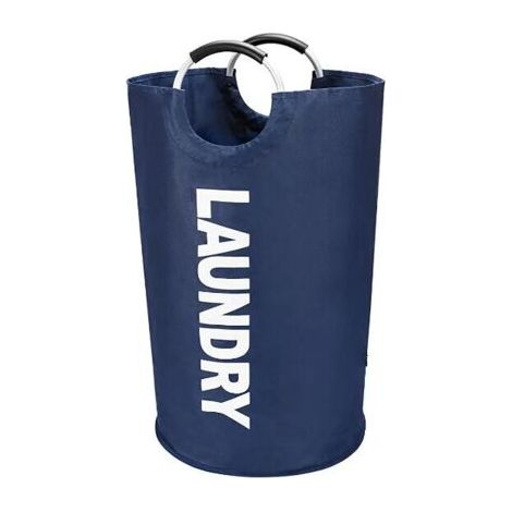 82L Paniers à linge , Pliable Sac à linge, Pliage Grande Capacité Corbeilles à linge (Bleu Foncé) (1/5)
