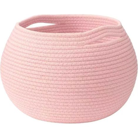 Large Boho Storage Basket – Decorative Basket for Clothing, Toys and Miscellany, Shelf Basket for Home Pink