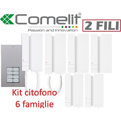 kit citofono sei famiglie comelit 2 fili kca2061 6 famiglie citofoni 2738wa