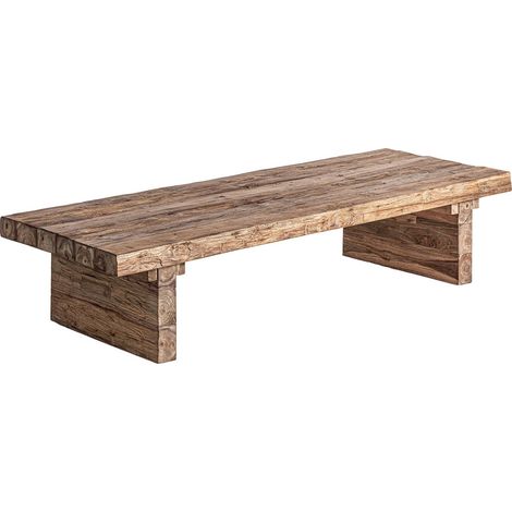 Table basse Nysted style colonial en teka - Teinte naturelle bois foncé patiné (1/5)