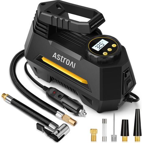 Compresseur à Air Portatif 12V DC, Gonfleur Pneus Voiture, Pompe de gonflage rapide, Compresseur et , Avec Lampe LED, 3M Câble, Pour Voiture et Autres Objets Gonflables (1/5)
