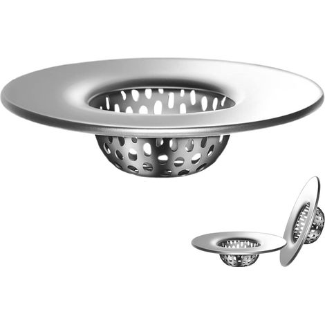 Lot de 3 passoires d'évier de salle de bain, utilitaires, inclinées, baignoires, lavabos - En acier inoxydable (1/5)