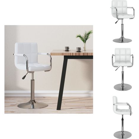 Tabouret de bar Blanc Similicuir - Tabouret De Bar - Tabouret De Comptoir - Chaise De Bar - Chaise De Comptoir - Simuli Cuir (1/5)