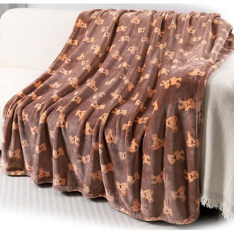 Couverture en laine pour tout-petits - Douce et chaude, 127 x 152 cm, unisexe, avec un adorable imprimé d'oursons, couverture en flanelle pelucheuse et confortable, idéale pour l'école ou la sieste. (1/5)