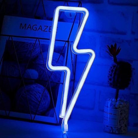 Enseigne lumineuse néon en forme d'éclair, décoration murale décorative, cadeau (1/5)
