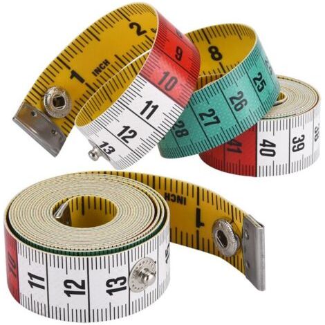 2 Pièces Metre Ruban Couture, Mettre Ruban Mesure Corps, Metre de Couturiere en 150 cm / 60 pouce, Metre de Couture Double Face avec Bouton (1/5)