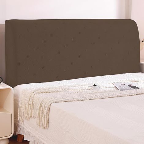 Housse Tete De Lit, Élastique Housse De Tete De Lit Antitaches, Housse De Protection De Tête Washable, Headboard Cover Removable, Couvre Tete De Lit De Chambre (200cm,Café) (1/5)