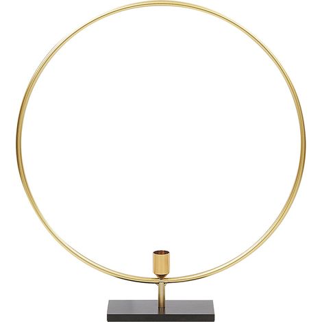 Candelabro de metal dorado 45 cm portavelas decorativo estilo glam Seram