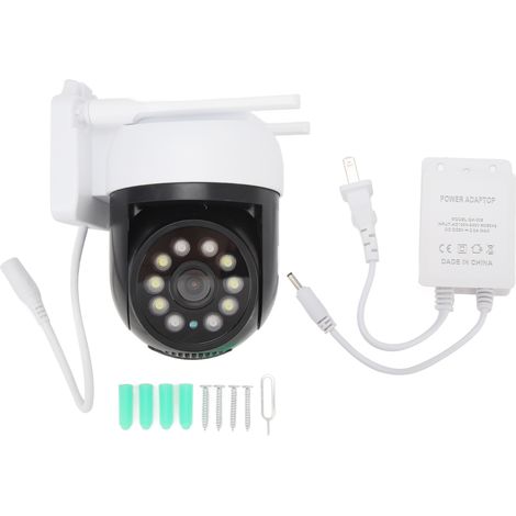 Caméra de surveillance HD 1MP 360° 1920x1080, projecteur LED avec suivi de mouvement, vision nocturne WiFi 1080P, prise US 100-240V (1/5)