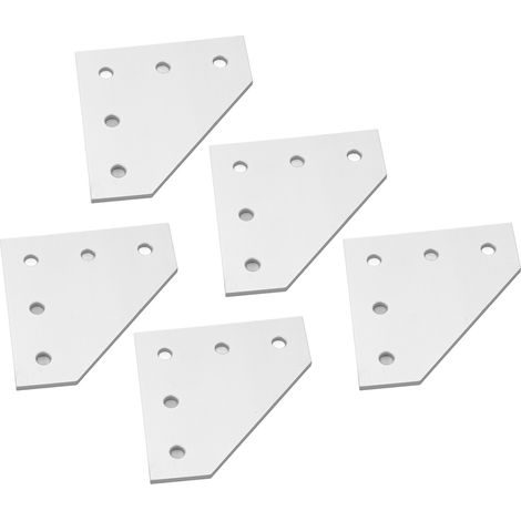 Plaque de fixation plate en alliage d'aluminium, 5 trous, résistante à la compression, pour réparation et support de fixation en T industriel (1/5)