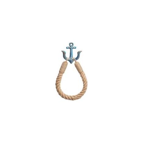 Hand woven bathroom towel rack, wall mounted towel rack, hemp rope towel rack can also be used for toilet paper holder, curtain tiebacks, blue Crezuo (1/2)
