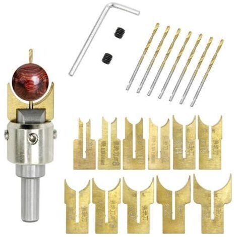 BARKBUSTERS Kit d'outils sphériques en carbure de tungstène avec lame de 6 à 25 mm pour le travail du bois, la découpe de perles et autres travaux manuels. (1/4)