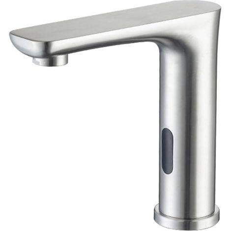 Robinet lavabo à capteur, inox, eau froide, pour salle d'eau (1/5)