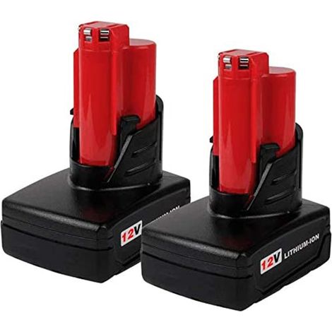 2X 12V 5.0Ah Li-ION Batterie pour Milwaukee M12 48-11-2450 48-11-2440 M12B5 48-11-2411 48-11-2420 48-11-2401 48-11-2402 M-12 M12 Outils de Batterie