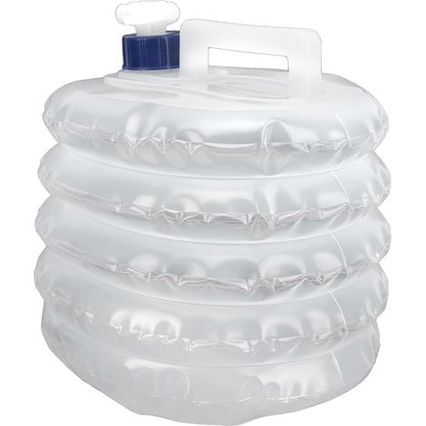Faltbarer Wasserkanister mit Zapfhahn, tragbarer Wasserspeicher, Kanisterträger für Outdoor-Camping