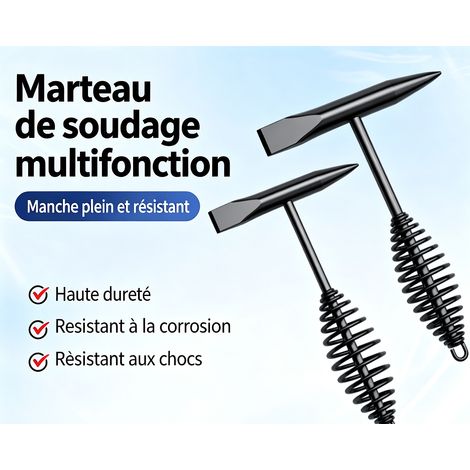 Marteau de soudeur double tête avec ressort marteau à écailler les scories de soudure outil pour soudeur poids 300 g (1/3)