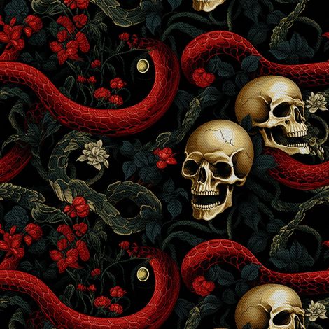 Tissu d'extérieur décoratif Oxford - Motif crâne I DX4958 (1/5)