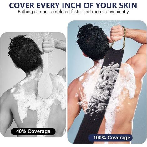 Rückenpeeling für die Dusche, doppelseitiger Peeling-Waschlappen mit Griffen, Rückenpeeling für Damen und Herren, Reinigung (1/5)