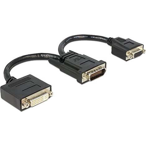 Delock - 65555 Kabeladapter - Kabeladapter (dms-59, dvi 24+5/vga, Stecker/Buchse, Nickel, schwarz, Plastikbeutel)