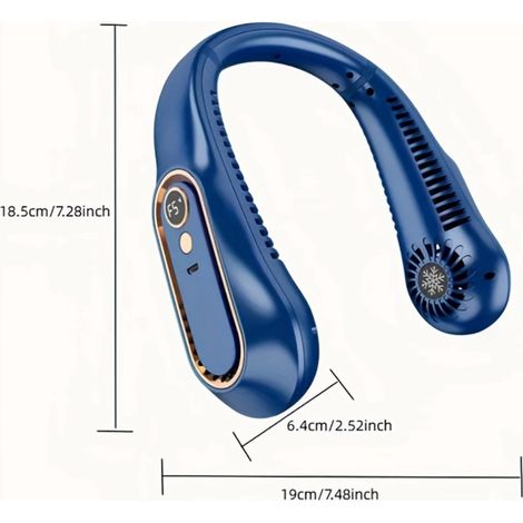 Ventilatore da collo nero - Edizione 2024 - 5 velocità - Senza fili - Mini ventilatore - Ventilatore per il viso (1/4)