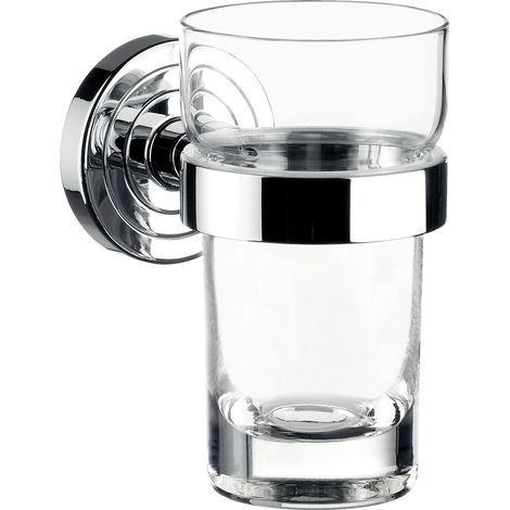 emco polo porte-verre, verre cristal clair, chromé, 072000100,