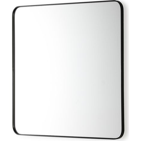 Miroir mural carré métal noir Ola