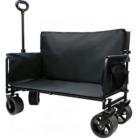 Chariot de Transport Pliant avec Roues, capacité 240 L, brouette Pliable, Charge Max 560 lbs, Grand Caddie 3-en-1 idéal pour Sable, Plage, Camping et pêche. (1/5)
