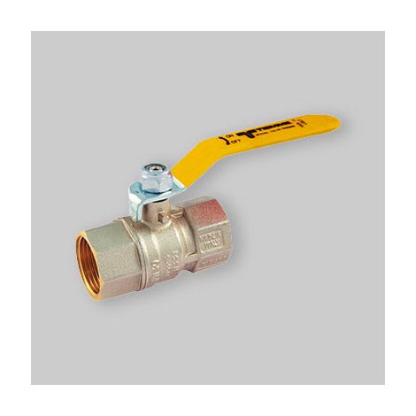 Valvola a sfera gas femmina femmina ottone 2  leva gialla tiemme 2390005 (1/5)