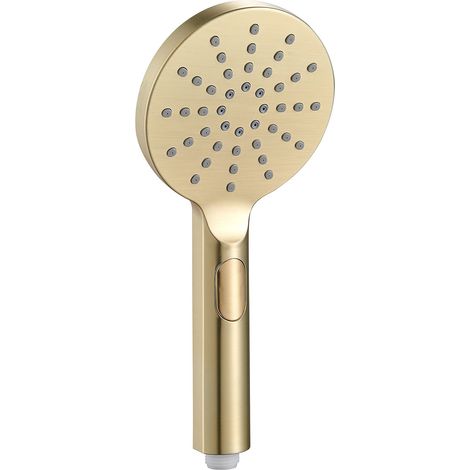 Pommeau de douche rond en laiton brossé doré 3 jets Fonction mode (1/4)