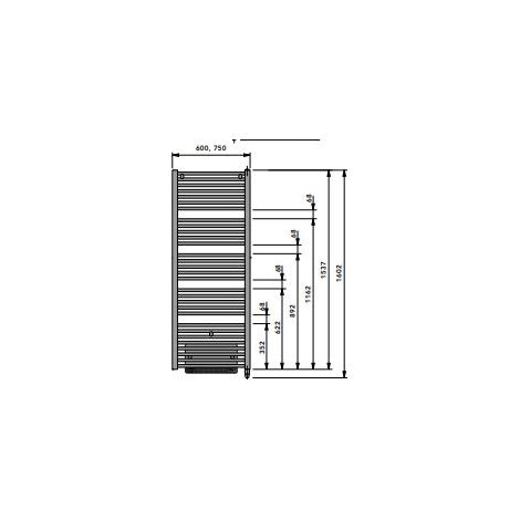 Vono Elektro-HK Tahiti Speed Air eLINE 1537x150x600mm, weiß RAL 9016