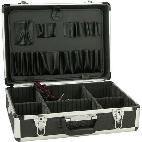 Valigetta Porta Attrezzi per Elettricista in Alluminio 6 Scomparti 460X340X160mm (1/3)