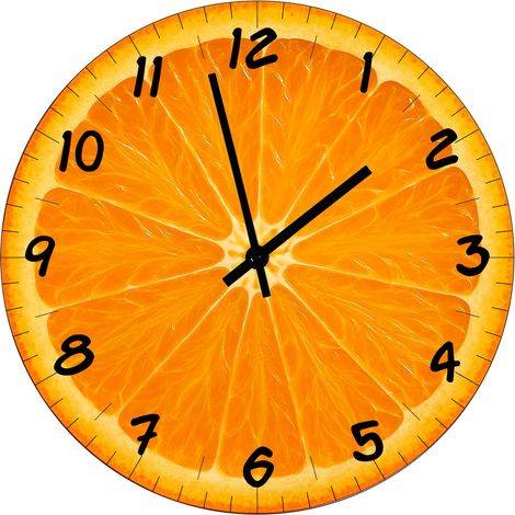 Horloge en verre tranche dorange 29 cm (1/2)