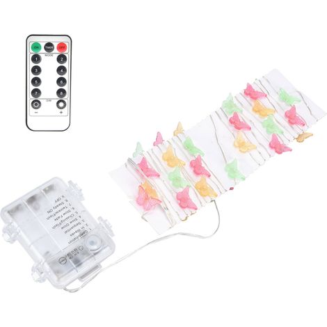 m lange Lichterkette mit 40 LEDs aus Kupferdraht, dreifarbig, in Schmetterlingsform, batteriebetrieben, dekorativ, für Zimmer, Partys und Hochzeiten (1/5)