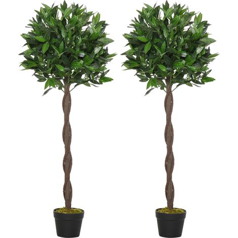 Lot de 2 lauriers boule artificiels LAURETTE verts (1/5)