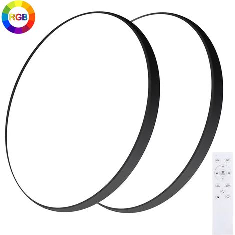 2x lampe plafond LED 24W – 2400 lumens – 2700K à 6500K + RGB – dimmable avec télécommande et application (1/5)