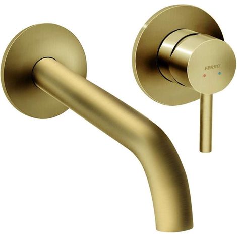 Novaservis Ferro Ciriculus - Grifería de lavabo empotrada, instalación de 2 orificios, con cuerpo, oro cepillado BCK3PABG (1/2)
