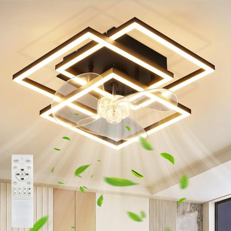 LED Lampe de Plafond Ventilateur Dimmbar Ventilateur Eclairage  29W Plafond Lampe Salon Télécommande Timer Ventilateur Leise 6 Stufen (1/5)
