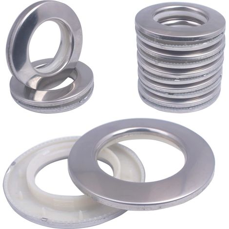 10 Oeillets Rideaux à Clipser en Acier Inoxydable+Plastique, 42 mm (1/5)