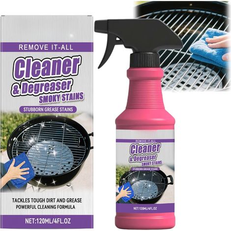 120ML Grill Degreaser Spray ,Spray Dégraissant Barbecue Puissant,Nettoyant Barbecue,Nettoyant Grille Barbecue,Dégraissant Plancha et Nettoyage Plancha Fonte Efficace,Cleaner Barbecue Rapide et Facile (1/5)