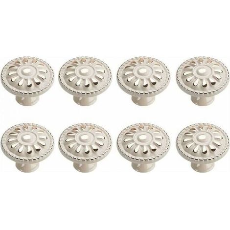 Piece round drawer knobs, cabinet knobs, drawer handles, furniture knobs, kitchen cabinet, drawer door knobs, vintage white furniture knobs, (1/4)