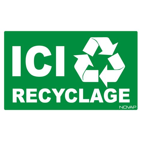 Panneau Ici recyclage - Rigide 330x200mm - 4161082