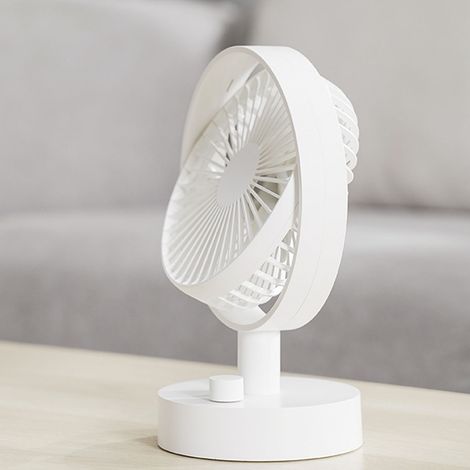 Ventilateur de bureau à flux d'air puissant, vitesse réglable en continu, fonctionnement silencieux et performances de refroidissement élevées : idéal pour la maison, les voyages et le bureau. Blanc, (1/5)