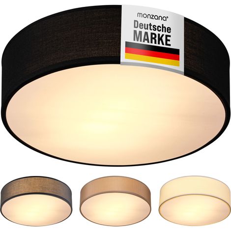 Monzana Lámpara colgante de techo Ø38cm con pantalla de tela y casquillo 2x E27 - Color a elección Negro